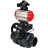 Кран шаровой BV4242E-FP-GRM-ISO Дн65 Ру10 полнопроходной, корпус - НПВХ, шар - НПВХ, уплотнение - EPDM, с пневмоприводом PA-DA-065, пневмораспределителем 4M310-08 AC220V, ручным дублером MON1-250-T26-ISO и БКВ APL-210N в Алматы