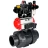Кран шаровой BV4242E-FP-GRM-ISO Дн15 Ру10 полнопроходной, корпус - НПВХ, шар - НПВХ, уплотнение - EPDM, с пневмоприводом PA-SA-052, пневмораспределителем 4M310-08 DC24V, БКВ APL-410N EX и БПВ AFC2000 в Алматы