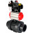 Кран шаровой BV4242E-FP-GRM-ISO Дн15 Ру10 полнопроходной, корпус - НПВХ, шар - НПВХ, уплотнение - EPDM, с пневмоприводом PA-SA-052, пневмораспределителем 4M310-08 DC24V, БКВ APL-410N EX и БПВ AFC2000 в Алматы