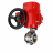 Затвор дисковый поворотный WBV3131S-2W-C-H Ду65 Ру10 кламповый, корпус - пищевая нержавеющая сталь 304, уплотнение - Silicon, с электроприводом QT-EX-005M-O2-220VAC-У1 с моментной муфтой и штурвалом в Алматы