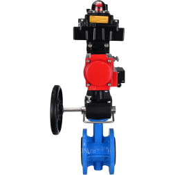 Затвор дисковый поворотный WBV1313E-2W-F-H Ду150 Ру16 фланцевый, корпус - чугун GGG40, диск - чугун GGG40, EPDM, с пневмоприводом PA-DA-130, пневмораспределителем 4M310-08 AC220V, БКВ APL-410N EX, ручным дублером MON1-250-T26-ISO и БПВ AFC2000