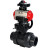 Кран шаровой BV4242E-FP-GRM-ISO Дн80 Ру10 полнопроходной, корпус - НПВХ, шар - НПВХ, уплотнение - EPDM, с пневмоприводом PA-DA-065, пневмораспределителем 4M310-08 AC220V, ручным дублером MON1-250-T26-ISO и БКВ APL-210N в Алматы