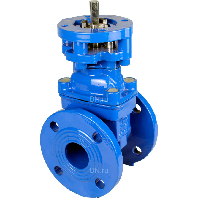 Задвижка клиновая 30ч939р (аналог МЗВ) GVWN1414E-2W-F Ду65 Ру10/16 фланцевая, клин - обрезиненный, шпиндель - невыдвижной, корпус - чугун, уплотнение - EPDM, c ISO-фланцем, с голым штоком, цвет - синий в Алматы