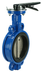 Затвор дисковый поворотный WBV1413E-2W-Fb-H Ду150 Ру16 межфланцевый, корпус -чугун GGG50, диск - чугун GGG40, уплотнение - EPDM, с рукояткой