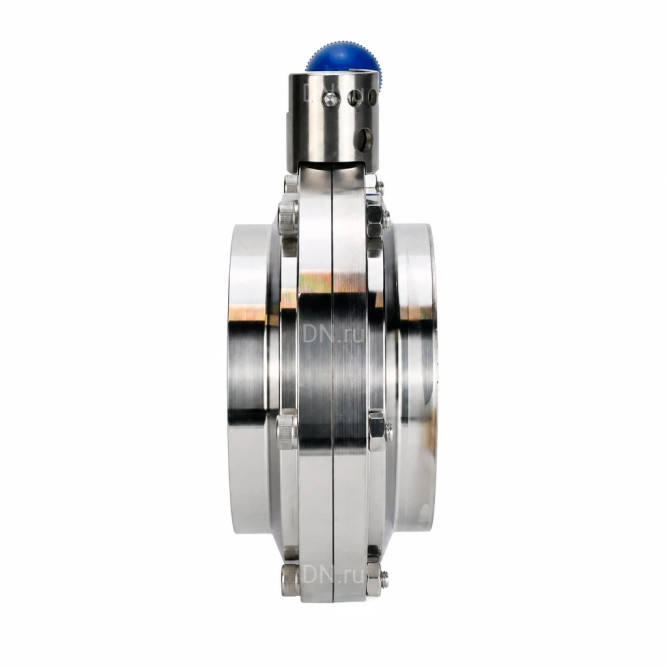 Затвор дисковый поворотный WBV3131E-2W-W-H Ду125 Ру10, пищевая нержавеющая сталь 304, уплотнение - EPDM, под приварку, с рукояткой в Алматы