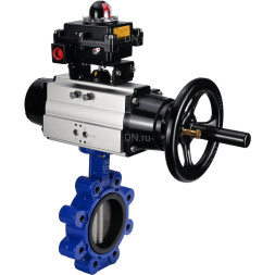 Затвор дисковый поворотный WBV1631E-2W-Fb-H Ду125 Ру16 LUG корпус - чугун QT450, диск - нержавеющая сталь 304, уплотнение - EPDM, с пневмоприводом PA-DA-105-1 и БКВ APL-410N EX