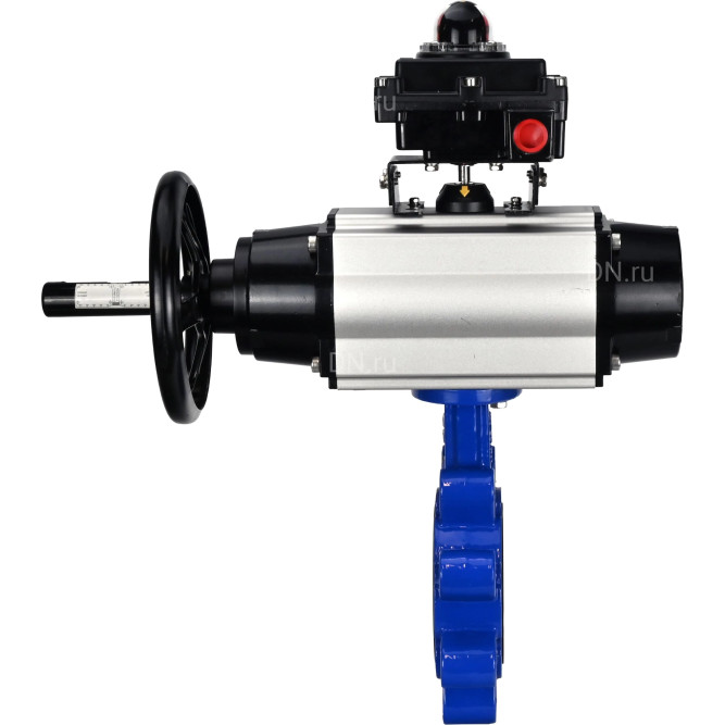 Затвор дисковый поворотный WBV1631E-2W-Fb-H Ду125 Ру16 LUG корпус - чугун QT450, диск - нержавеющая сталь 304, уплотнение - EPDM, с пневмоприводом PA-DA-105-1 и БКВ APL-410N EX в Алматы