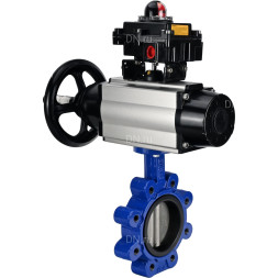 Затвор дисковый поворотный WBV1631E-2W-Fb-H Ду125 Ру16 LUG корпус - чугун QT450, диск - нержавеющая сталь 304, уплотнение - EPDM, с пневмоприводом PA-DA-105-1 и БКВ APL-410N EX