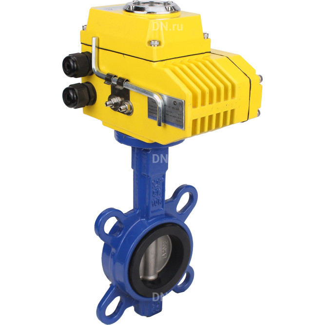 Затвор дисковый поворотный WBV1432E-2W-Fb-H Ду125 Ру16, корпус - чугун GGG50, диск - нержавеющая сталь 316L, уплотнение - EPDM, с электроприводом QT-N-010EM-O1-380VAC-У1 380В в Алматы