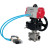 Кран шаровой BV3232P(3pc)-FP-W-ISO-H Ду100 Ру25, полнопроходной, трехсоставной, нержавеющая сталь 316, уплотнение - PTFE, под приварку, с пневмоприводом PA-DA-105, пневмораспределителем 4V320-10 AC220V, ручным дублером MON3-700-T38-ISO в Алматы