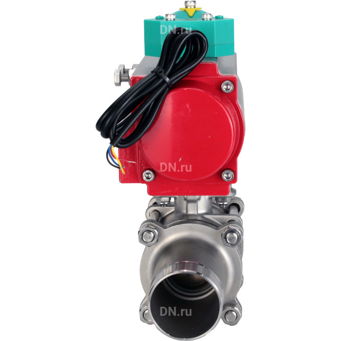 Кран шаровой BV3131P(3pc)-FP-W-ISO-H LONG Ду15 Ру63 полнопроходной, корпус - нержавеющая сталь 304, уплотнение - PTFE, под приварку, с пневмоприводом PA-DA-052 и магнитным переключателем ALS200D в Алматы