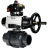 Кран шаровой BV4242E-FP-GRM-ISO Дн40 Ру10 полнопроходной, корпус - НПВХ, шар - НПВХ, уплотнение - EPDM, с пневмоприводом PA-DA-105-1, пневмораспределителем 4M310-08 AC220V и БКВ APL-410N EX в Алматы