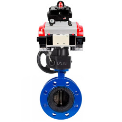 Затвор дисковый поворотный WBV1331E-2W-F-H Ду80 Ру16, корпус - чугун GGG40, диск - нерж. сталь 304, уплотнение - EPDM, с пневмоприводом PA-DA-105, пневмораспределителем 4M320-08 AC220V, ручным дублером MON3-700-T38-ISO и БКВ APL-410N EX