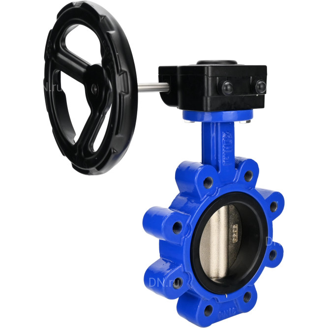 Затвор дисковый поворотный WBV1616N-2W-Fb-H Ду65 Ру16 LUG межфланцевый, корпус - чугун QT450, диск - чугун QT450, уплотнение - NBR, с редуктором HAM RQN1-180Z-T40 в Алматы