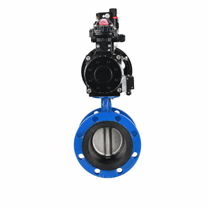 Затвор дисковый поворотный WBV1331E-2W-F-H Ду50 Ру16 фланцевый, корпус - чугун GGG40, диск - нержавеющая сталь 304, уплотнение - EPDM, с пневмоприводом PA-DA-105-1, 4M310-08 AC220V, APL-210N и AFC2000 в Алматы
