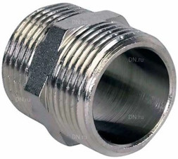 Ниппель Н-304-НР-НР 3/8″ Ду10 Ру20, корпус - нержавеющая сталь AISI 304, присоединение - наружная/наружная резьба, тип резьбы - BSPT