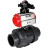 Кран шаровой BV4242E-FP-GRM-ISO Дн20 Ру10 полнопроходной, корпус - НПВХ, шар - НПВХ, уплотнение - EPDM, с пневмоприводом PA-SA-052 и БКВ APL-210N в Алматы