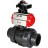 Кран шаровой BV4242E-FP-GRM-ISO Дн20 Ру10 полнопроходной, корпус - НПВХ, шар - НПВХ, уплотнение - EPDM, с пневмоприводом PA-SA-052 и БКВ APL-210N в Алматы