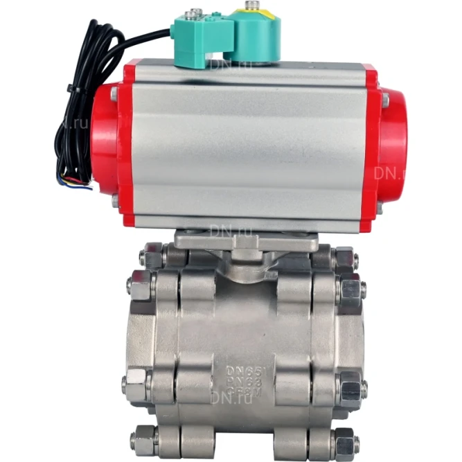 Кран шаровой BV3232P(3pc)-FP-SW-ISO-H Ду100 Ру63 полнопроходной, корпус - нержавеющая сталь SS316, под приварку, с пневмоприводом PA-DA-105, магнитным переключателем ALS200D в Алматы