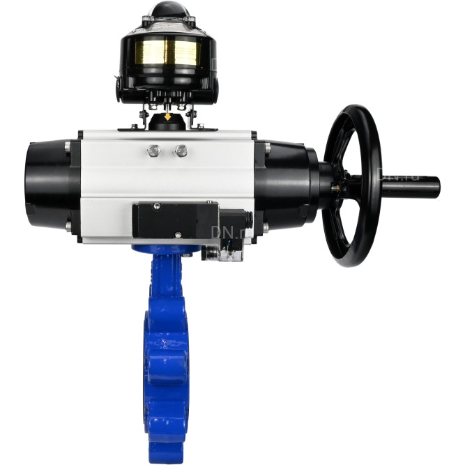 Затвор дисковый поворотный WBV1631E-2W-Fb-H Ду125 Ру16 LUG корпус - чугун QT450, диск - нержавеющая сталь 304, уплотнение - EPDM, с пневмоприводом PA-DA-105-1, пневмораспределителем 4M310-08 DC24V и БКВ APL-510N EX в Алматы
