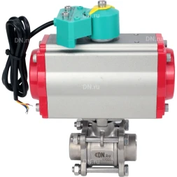 Кран шаровой BV3232P(3pc)-FP-W-ISO-H Ду32 Ру63 полнопроходной, корпус - нержавеющая сталь 316, уплотнение - PTFE, под приварку, с пневмоприводом PA-DA-065 и магнитным переключателем ALS200D