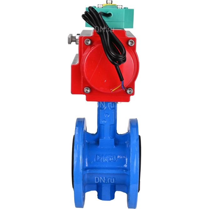 Затвор дисковый поворотный WBV1313E-2W-F-H Ду80 Ру16 фланцевый, корпус - чугун GGG40, диск - чугун GGG40, уплотнение - EPDM, с пневмоприводом PA-DA-105 и магнитным переключателем ALS200D в Алматы