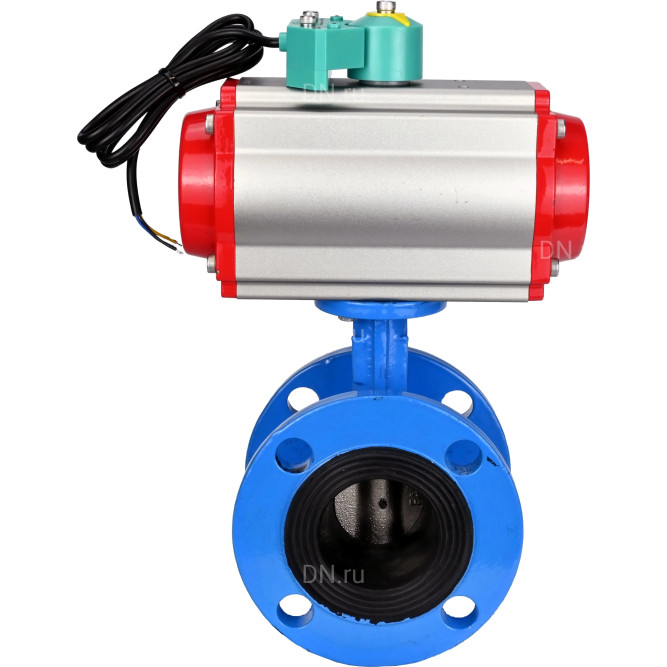 Затвор дисковый поворотный WBV1313E-2W-F-H Ду80 Ру16 фланцевый, корпус - чугун GGG40, диск - чугун GGG40, уплотнение - EPDM, с пневмоприводом PA-DA-105 и магнитным переключателем ALS200D в Алматы