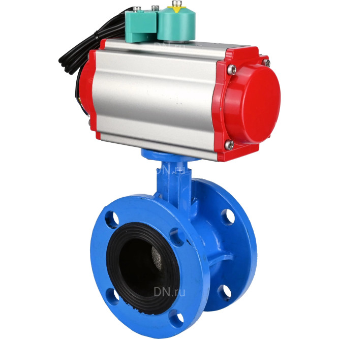 Затвор дисковый поворотный WBV1313E-2W-F-H Ду80 Ру16 фланцевый, корпус - чугун GGG40, диск - чугун GGG40, уплотнение - EPDM, с пневмоприводом PA-DA-105 и магнитным переключателем ALS200D в Алматы
