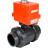 Кран шаровой BV4242E-FP-GRM-ISO Дн15 Ру10 полнопроходной, корпус - НПВХ, шар - НПВХ, уплотнение - EPDM, с электроприводом QT-N-003EM-O1-220VAC-У1 MINI в Алматы