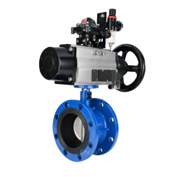 Затвор дисковый поворотный WBV1331E-2W-F-H Ду80 Ру16 фланцевый, корпус - чугун GGG40, диск - нержавеющая сталь 304, уплотнение - EPDM, с пневмоприводом PA-DA-105-1, 4M310-08 AC220V, APL-210N и AFC2000