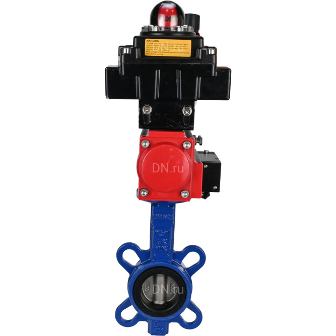 Затвор дисковый поворотный WBV1432E-2W-Fb-H Ду300 Ру16, корпус - чугун GGG50, диск - нержавеющая сталь 316L, уплотнение - EPDM, с пневмоприводом PA-DA-140, пневмораспределителем 4M310-08 AC220V, БКВ APL-410N EX, БПВ AFC2000 в Алматы