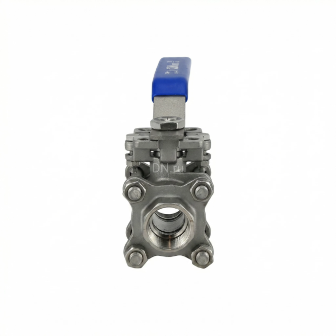 Кран шаровой BV3232P(3pc)-FP-T-ISO-H 1 1/2″ Ду40 Ру40 полнопроходной, нержавеющая сталь AISI 316, резьбовой, с ISO фланцем и рукояткой в Алматы
