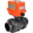 Кран шаровой BV4242E-FP-GRM-ISO Дн20 Ру10 полнопроходной, корпус - НПВХ, шар - НПВХ, уплотнение - EPDM, с электроприводом QT-N-003EM-O1-220VAC-У1 MINI в Алматы