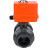 Кран шаровой BV4242E-FP-GRM-ISO Дн20 Ру10 полнопроходной, корпус - НПВХ, шар - НПВХ, уплотнение - EPDM, с электроприводом QT-N-003EM-O1-220VAC-У1 MINI в Алматы