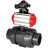 Кран шаровой BV4242E-FP-GRM-ISO Дн32 Ру10 полнопроходной, корпус - НПВХ, шар - НПВХ, уплотнение - EPDM, с пневмоприводом PA-SA-052 и БКВ APL-210N в Алматы