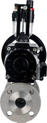 Кран шаровой BV3232P(3pc)-FP-F-ISO-H Ду80 Ру25, трехсоставной полнопроходной фланцевый, нержавеющая сталь SS316, уплотнение - PTFE, с пневмоприводом PA-DA-105-1 двойного действия, с пневмораспределителем 4M310-08 DC24V, с БПВ AFC2000