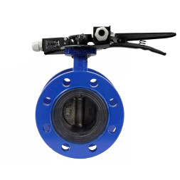 Затвор дисковый поворотный WBV1331E-2W-F-H Ду100 Ру16 фланцевый, корпус - чугун GGG40, диск - нержавеющая сталь 304, уплотнение - EPDM, с рукояткой и двумя концевыми датчиками LS-103 250В