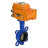 Затвор дисковый поворотный WBV1432N-2W-Fb-H Ду100 Ру16, корпус - чугун GGG50, диск - нержавеющая сталь 316L, уплотнение - NBR, с электроприводом QT-N-008EM-1-24VAC-У1 в Алматы