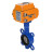 Затвор дисковый поворотный WBV1432N-2W-Fb-H Ду100 Ру16, корпус - чугун GGG50, диск - нержавеющая сталь 316L, уплотнение - NBR, с электроприводом QT-N-008EM-1-24VAC-У1 в Алматы
