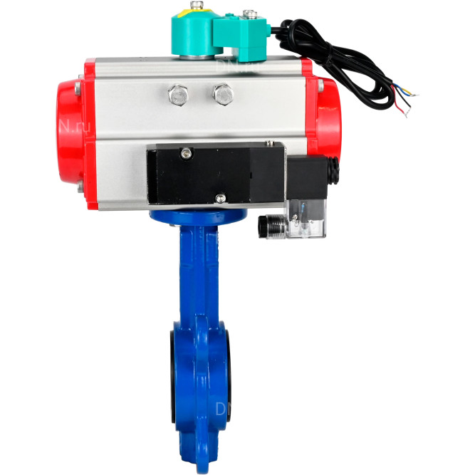 Затвор дисковый поворотный WBV1413E-2W-Fb-H Ду125 Ру16 корпус - чугун GGG50, диск - чугун GGG40, уплотнение - EPDM, с пневмоприводом PA-DA-105, пневмораспределителем 4M310-08 DC24V и магнитным переключателем ALS200D в Алматы