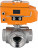 Кран шаровой BV3232P(4pc)-SP-3WL-T-ISO-H Ду20 Ру63 стандартнопроходной L-тип, трехходовой, нержавеющая сталь SS316, внутренняя резьба, уплотнение - PTFE, с эл. приводом E34-N-005EM-O1-220VAC-У1 в Алматы