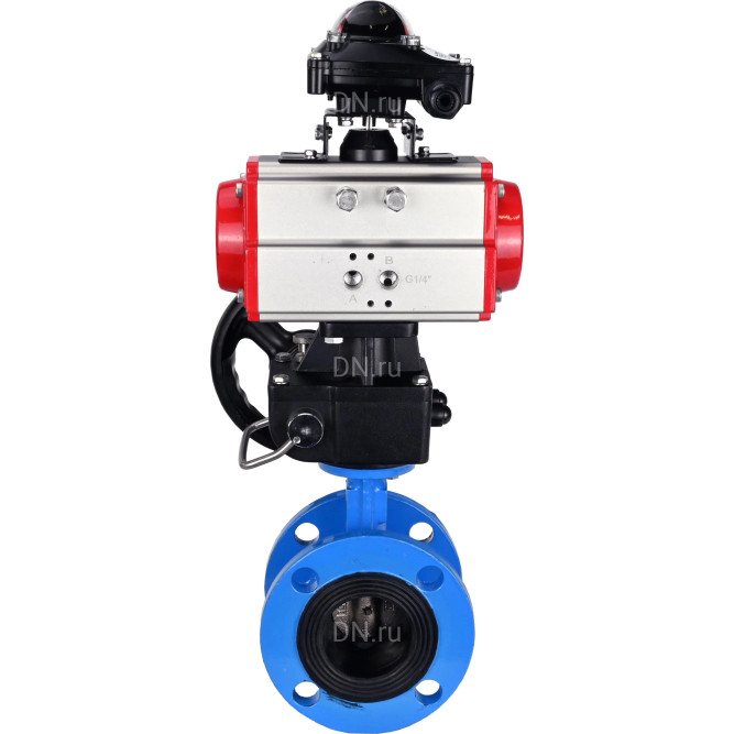Затвор дисковый поворотный WBV1313E-2W-F-H Ду65 Ру16 фланцевый, корпус - чугун GGG40, диск - чугун GGG40, уплотнение - EPDM, с пневмоприводом PA-DA-105, БКВ APL-210N и ручным дублером MON1-250-T26-ISO в Алматы