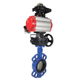 Затвор дисковый поворотный WBV1432E-2W-Fb-H Ду150 Ру16, корпус - чугун GGG50, диск - нержавеющая сталь 316L, уплотнение - EPDM, с пневмоприводом PA-DA-105, пневмораспределителем 4M310-08 AC220V, БКВ APL-210N, ручным дублером MON3-700-T38-ISO
