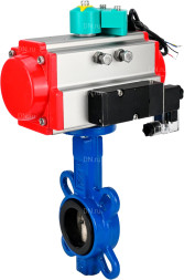Затвор дисковый поворотный WBV1413E-2W-Fb-H Ду150 Ру16 корпус - чугун GGG50, диск - чугун GGG40, уплотнение - EPDM, с пневмоприводом PA-DA-105, пневмораспределителем 4M310-08 DC24V и магнитным переключателем ALS200D