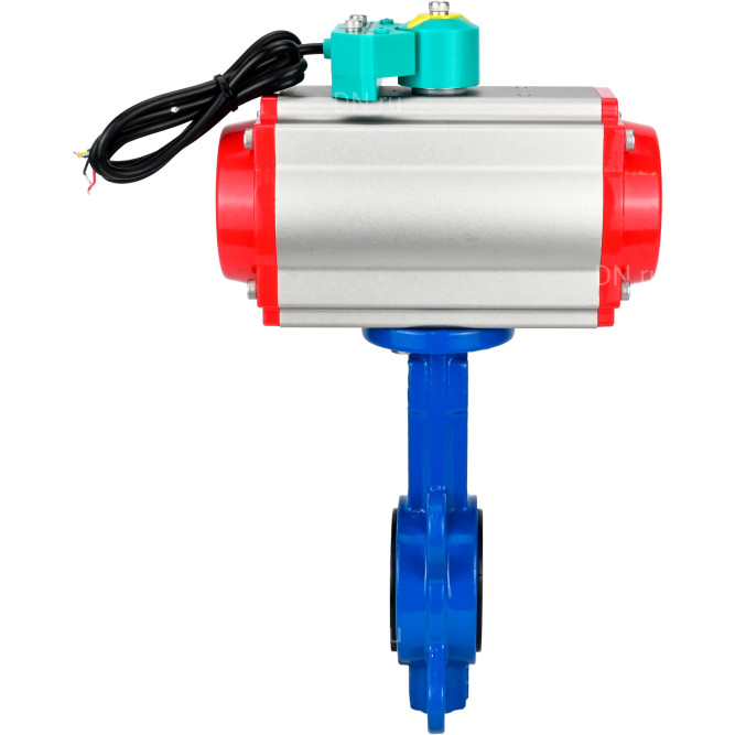 Затвор дисковый поворотный WBV1413E-2W-Fb-H Ду150 Ру16 корпус - чугун GGG50, диск - чугун GGG40, уплотнение - EPDM, с пневмоприводом PA-DA-105, пневмораспределителем 4M310-08 DC24V и магнитным переключателем ALS200D в Алматы