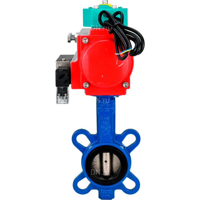 Затвор дисковый поворотный WBV1413E-2W-Fb-H Ду150 Ру16 корпус - чугун GGG50, диск - чугун GGG40, уплотнение - EPDM, с пневмоприводом PA-DA-105, пневмораспределителем 4M310-08 DC24V и магнитным переключателем ALS200D в Алматы
