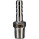 Штуцер елочка BF31-T-1/2-15 1/2″х15мм Ду15 Ру16 шланговый, корпус - нержавеющая сталь AISI 304 (CF8), присоединение - наружная резьба/штуцер