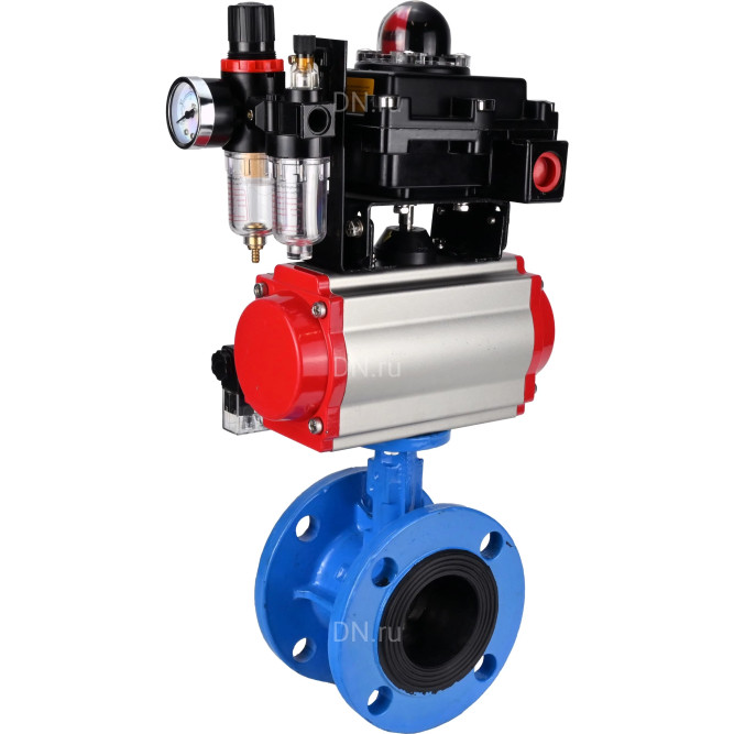 Затвор дисковый поворотный WBV1313E-2W-F-H Ду65 Ру16 фланцевый, корпус - чугун GGG40, диск - чугун GGG40, EPDM, с пневмоприводом PA-DA-105, пневмораспределителем 4M310-08 DC24V, БКВ APL-410N EX и БПВ AFC2000 в Алматы