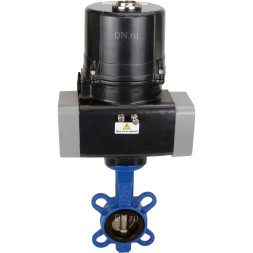 Затвор дисковый поворотный WBV1413E-2W-Fb-H Ду40 Ру16 корпус - чугун GGG50, диск - чугун GGG40, уплотнение - EPDM, 9х9, F05, с электроприводом четвертьоборотным QTSA-N-003EM-O0-220VAC с пружинным возвратом