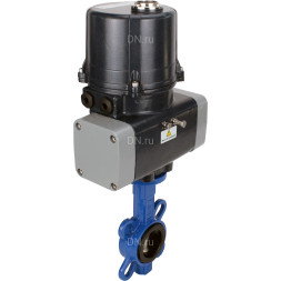 Затвор дисковый поворотный WBV1413E-2W-Fb-H Ду40 Ру16 корпус - чугун GGG50, диск - чугун GGG40, уплотнение - EPDM, 9х9, F05, с электроприводом четвертьоборотным QTSA-N-003EM-O0-220VAC с пружинным возвратом